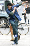 Justin filming his music video for "I'm Lovin' It". (August 10, 2003)