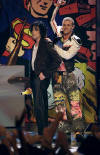 Michael Jackson & Justin at the 2001 MTV Video Music Awards. (Sept. 6, 2001)