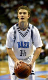 Justin at the Challenge for the Children IV charity basketball game. (July 28, 2002)