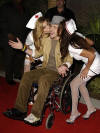 Justin & his 'nurses' arrive at the 2002 Billboard Music Awards show at the MGM Grand Garden Arena in Las Vegas, NV. (Dec. 9, 2002)