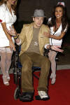 Justin & his 'nurses' arrive at the 2002 Billboard Music Awards show at the MGM Grand Garden Arena in Las Vegas, NV. (Dec. 9, 2002)