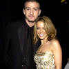 Justin & Kylie Minogue backstage at the 45th annual Grammy Awards in New York. (Feb. 23, 2003)