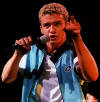 Justin performing in concert in 1999.