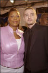 Queen Latifah & Justin on the red carpet at the 2003 Grammy Awards. (Feb. 23, 2003)