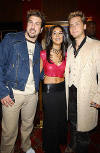 Joey, Emmanuelle Chriqui & Lance at the New York premiere of the movie "On The Line". (Oct. 9, 2001)