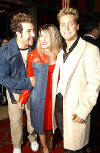 Joey, Lance & his galpal at the New York premiere of the movie "On The Line". (Oct. 9, 2001)