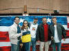 Joey, Lance, & others at the 2002 Super Bowl.  (Feb. 3, 2002)